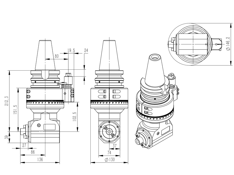 Analge heads External Dimensions