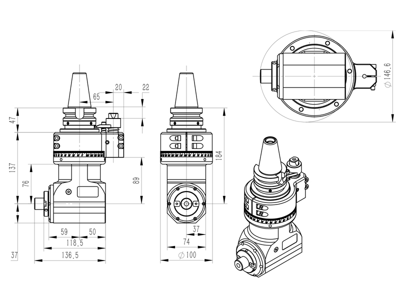 Structural Diagram of Angle Head