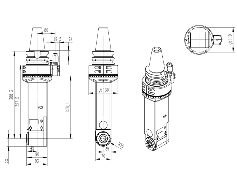 Structural Diagram of Angle Head