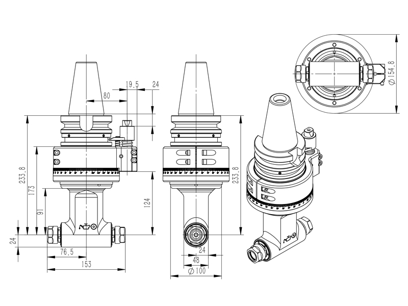 Analge heads External Dimensions