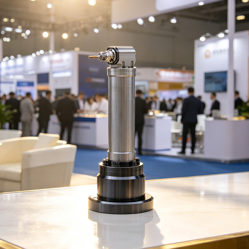 Flange-mounted 90° extension angle head, BT50 (machine side) to BT40 (tool side), 650 mm reach