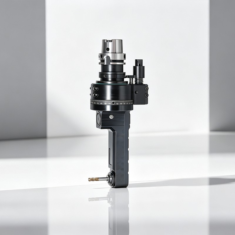 Side-Groove Milling Angle Head (Model: DK90-HSK63A-PER16-127) — Capable of High-Speed Operation