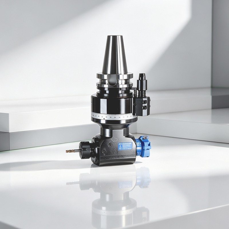 DK90-BT50-ER32-D50​ Lightweight 90° Right‑Angle Head with Dual Output (for CNC machining centers and gantry mills)